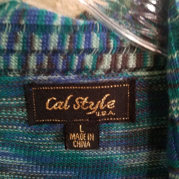 Cal Style Knitted Teal Drape Cover Up Cardigan - Picture 4 of 4